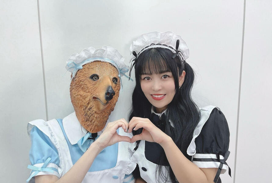 Ritsu posing with AiAi (voice of Yukina) on her birthday in 2024
