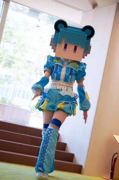 Ritsu's main stage costume and pixel head (from bts shoots of Newtypes MV)