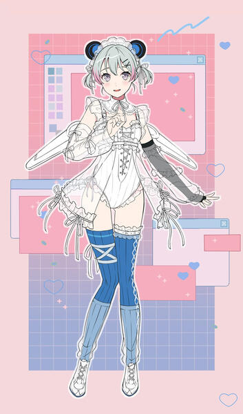 fanart maid costume design (Ritsu)