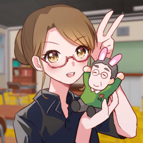 Mister Donut gijinka series (sweet potato and chestnut donuts - little fairy grandpa teacher (tea ceremony club advisor) and young teacher who was a former student)