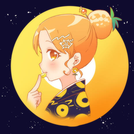 Mister Donut gijinka series (salted pineapple udon noodle donut - girl with a slightly retro feel)