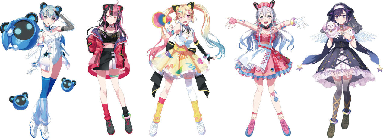 Mugendai Mewtype&#39;s base character designs (by Nobusawa Osamu)